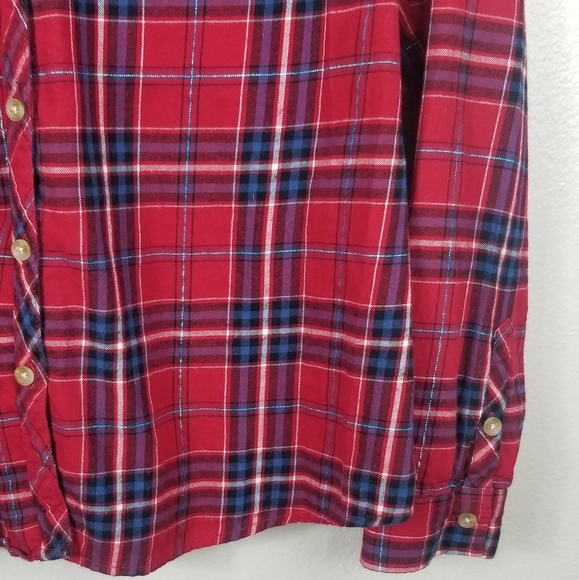 Croft & Barrow Red Plaid 100% Cotton Button Down - Picture 5 of 6